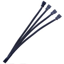 27cm 4 방향 PWM 팬 스플리터 블랙 슬리브 4 핀 PWM 커넥터 확장 케이블 1pc