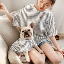 강아지 트윈룩 개플룩 견주 후드티 댕플룩 커플룩 긴팔 반려견, 화이트색
