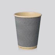 [소분] 생분해 대나무PLA 3중 단열 종이컵 웨이브 그레이 50개, 16oz 50개