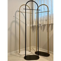 북유럽 감성 골드 철제행거 인테리어 슬림행거 150cm 170, 블랙&블랙, 기억자 모양150cm