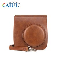 호환 카메라 케이스 카메라가방 Caiul-후지 필름 인스탁스 미니 7 + / 7S 즉석 PU 가죽 보호 가방 및 스트랩, 02 Brown