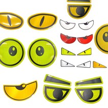 (당일발송) 화물차 반사스티커 왕눈이 졸음방지스티커 눈스티커 반사리플렉터, 소형타원눈(형광)