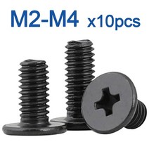 앙카 셋트 웨지 블랙 탄소강 크로스 초박형 플랫 웨이퍼 헤드 나사 볼트, m4, 12mm x10개