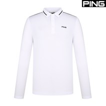 핑 핑(PING) 골프웨어 화이트 남성 배색 카라 긴팔 티셔츠 112B1TO901_WH