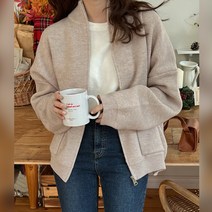 컴즈 오버핏 하이넥 니트집업가디건
