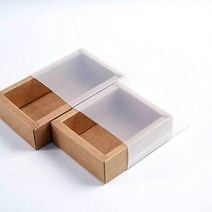가배공방 크라프트 반투명 슬라이드 조립박스 선물포장, 20x12x6cm