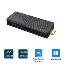 미니피씨 스틱pc 미니pc T6 PRO 휴대용 윈도우즈 10 인텔 셀러론 J4125 포켓 미니 Pc 스틱 LPDDR4 6GB 128, 01 LPDDR4 6GB 128GB_03 UK