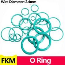 녹색 FKM O 링 씰 두께 오일 가스켓 연료 와셔 불소 고무 O-링 OD * WD 2.4MM, 36x2.4(10pcs)