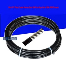 와이어로프 hq bw01 검정색 pvc 플라스틱 코팅 스테인레스 스틸 304 케이블 코팅 후 직경 1mm 6mm, 직경 20미터 1.2mm