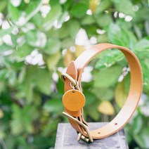 아미펫 통가죽 목줄 가죽 펜던트