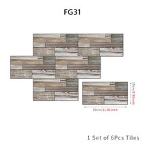 18Pcs 3D 빈티지 레트로 스톤 벽돌 벽지 벽 스티커 PVC TV 배경 침실 주방 욕실 홈 카페 장식, 11 FG31