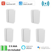 도어센서 무인점포 문열림센서 출입문센서 Tuya WiFi 창 감지기 무선 Alexa Goo le 음성 명령 열기 폐쇄 상태 확인 Smart Life APP 원격 제어, 05 5PCS
