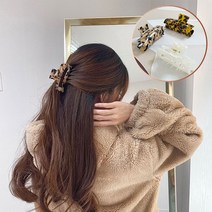 화사 호피 헤어 올림머리 반묶음 집게핀 3개 세트