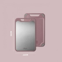 플레이팅 스텐 상판 304 스테인레스 스틸 커팅 보드 양면 도마 주방 과일 롤링, pink _35x22cm