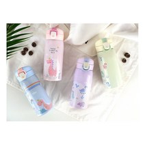 리틀디노 보온병 보냉병 유치원 어린이 유아 물통 텀블러 물병, 디노퍼플+스티커+틈새솔