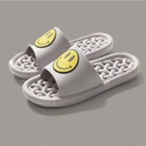 스마일 화장실 욕실 베란다 어린이집 커플 안미끄러운 낮은 슬리퍼 실내화 욕실화, 그레이