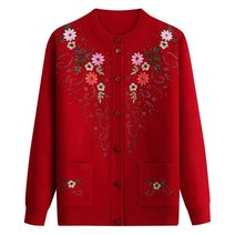 루즈핏 가디건 fdfklak 새로운 중년 및 노인 여성 스웨터 니트 카디건 봄 가을 탑