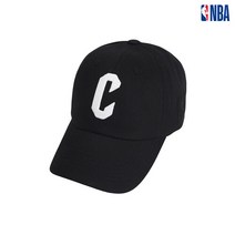 [NBA] CLE 이니셜 자수 SOFT CURVED CAP_블랙, 블랙, F