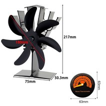 가정용불멍 팰릿 난로 경량 열로 작동하고 효율적으로 열을 분배하는 저소음 7 엽 가정용 알루미늄 합금 친, 02 With Thermometer