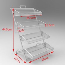 이동식 진열대 행사 과일매대 베이커리 껌 과자 계단식, [S] 4단 화이트