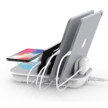 Soopii 5포트 무선 고속멀티충전기 Wiv6Pro, 화이트