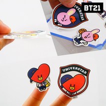 bt21 폭신 입체 스티커 다이어리 꾸미기 방탄팬 선물, 망