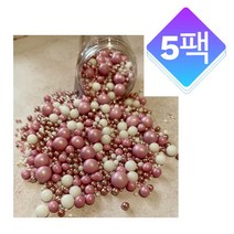 Cake N Bake 케이크 토퍼 스프링클 메탈릭 핑크 Cake Topper Sprinkles 35g 5팩
