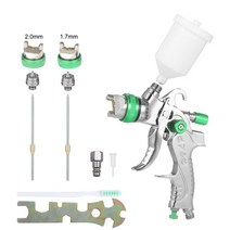 페인트 스프레이건 Nasedal-HVLP 스프레이 건 600ml 컵 1.4Mm 2.0Mm 중력 에어 브러시 노즐 바늘 페인팅, 01 NT-2008 Green