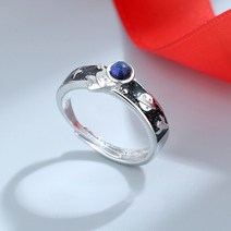 알 반지 절묘한 해피 플래닛 우주 비행사 커플 반지 스타 유리 페어 생일 선물