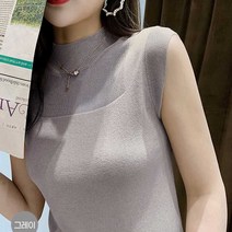 목폴라 나시 여성 민소매 정장 얇은 이너 웨어 정장 슬림핏 웨어