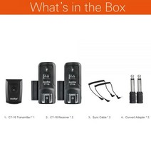 Godox 고독스 CT16 16 채널 무선 라디오 플래시 트리거 송신기 2x 수신기 세트 캐논 니콘 펜탁스 스튜디오 스피드라이트 플래시용, CT-16 Transmitter