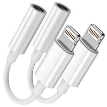 2팩 [애플 MFi 인증] 라이트닝 3.5mm 헤드폰 잭 어댑터 아이폰 3.5mm 헤드폰/이어폰 잭 Aux 오디오 어댑터 동글 아이폰 14 13 12 11 XS XR X 8 7