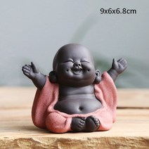 포대화상 재물운 무병 장수 부귀 풍수지리 가정화목 미니불상 불교 굿즈 세라믹 메이트레야 부처님 동상 차, 02 Orange