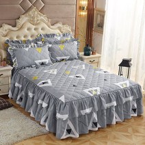 저상침대 겨울 퀼트 두꺼운 침대보 장착 시트 프릴 드롭 부드러운 스커트 커플 더블 매트리스 패드 커버 리, 10 JDSH