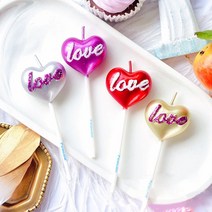 프리미엄 러브하트초 발렌타인데이 케이크초, 골드