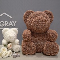 [그레이하우스] (S)인형 곰돌이 인형 장미꽃 곰돌이인형 여자친구 100일 선물 기념일 선, 색상:브라운