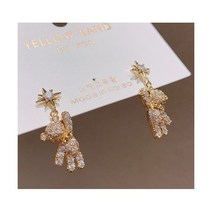 탄생석귀걸이 오팔 사파이어 귀여운 아크릴 캔디 거미 곰 여성을 위한 매달려 귀걸이 레인보우 베어 CZ 후프 귀걸이 한국 패션 스위트 걸 쥬얼리 2022