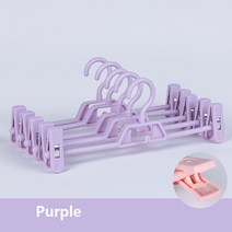 동결건조기 새로운 5/10pcs 안티 슬립 옷걸이 클립 바지 옷장 주최자 스커트 건조 랙 공간 보호기 성인 PP Mater, [02] 10Pcs, [07] Ppurple Pants rack
