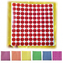 7종 100넘버링 스티커 3466B 100pcs 1매 번호스티커 다꾸, 3466B-6.옐로우100p