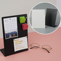 L형 스틸 스탠딩 보드판 A5 자석부착가능 자석보드 강아지이름표 대리석 석재 아크릴 화강암 스텐간판 투명쇼케이스 명판, 흰색