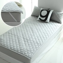 바숨 순면누빔 침대패드, 그레이