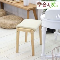 [숲속애] 클래식 원목 스툴, 색상:블랙
