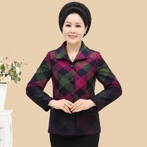 싱글코트옷 부자가 되고 있다 미드 노년 여성의류 가을 룩 카라넥 마담 엄마옷 부귀 인 할머니 봄옷 1919080907