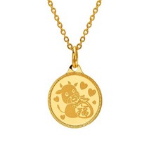 순금 아기 돌목걸이 하트 소 코인 24K 5.625g 애기