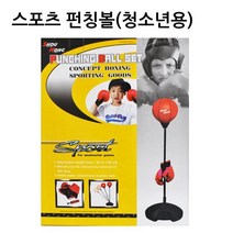 스포츠 펀치볼 청소년용 / 권투 복싱 격투기 샌드백 글러브, 발차기 미트 (블랙)