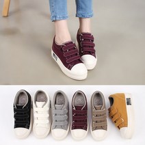 트루디제이 6cm 패브릭 벨크로 찍찍이 여자단화 스니커즈 키높이 운동화