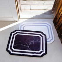 인룸 노마드 대리석 텍스쳐 발매트, 블랙