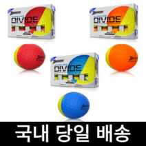 스릭슨 디바이드 반반공 반반골프공 큐스타 Q스타 3피스, 레드/옐로우