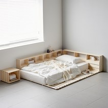 장인가구 필링 접이식 매트리스 받침대 원목 저상형 침대 깔판, XS