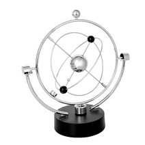 Kinetic 궤도 회전 가제트 퍼페 츄얼 모션 데스크 사무실 아트 장식 장난감 선물, 은